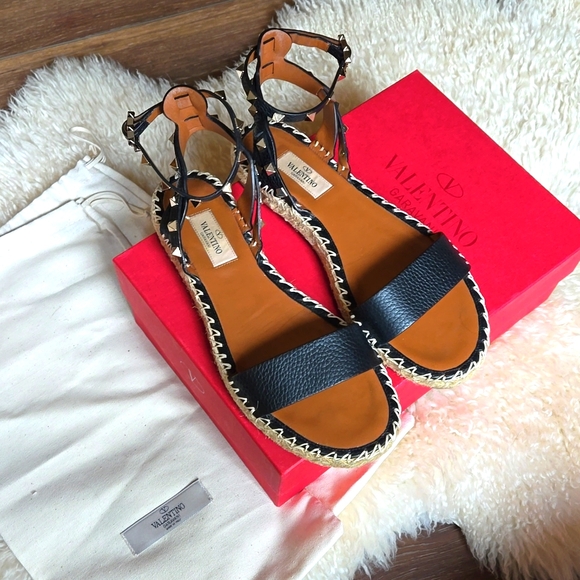 Valentino Garavani Shoes - Valentino Garavani Black Espadrilles